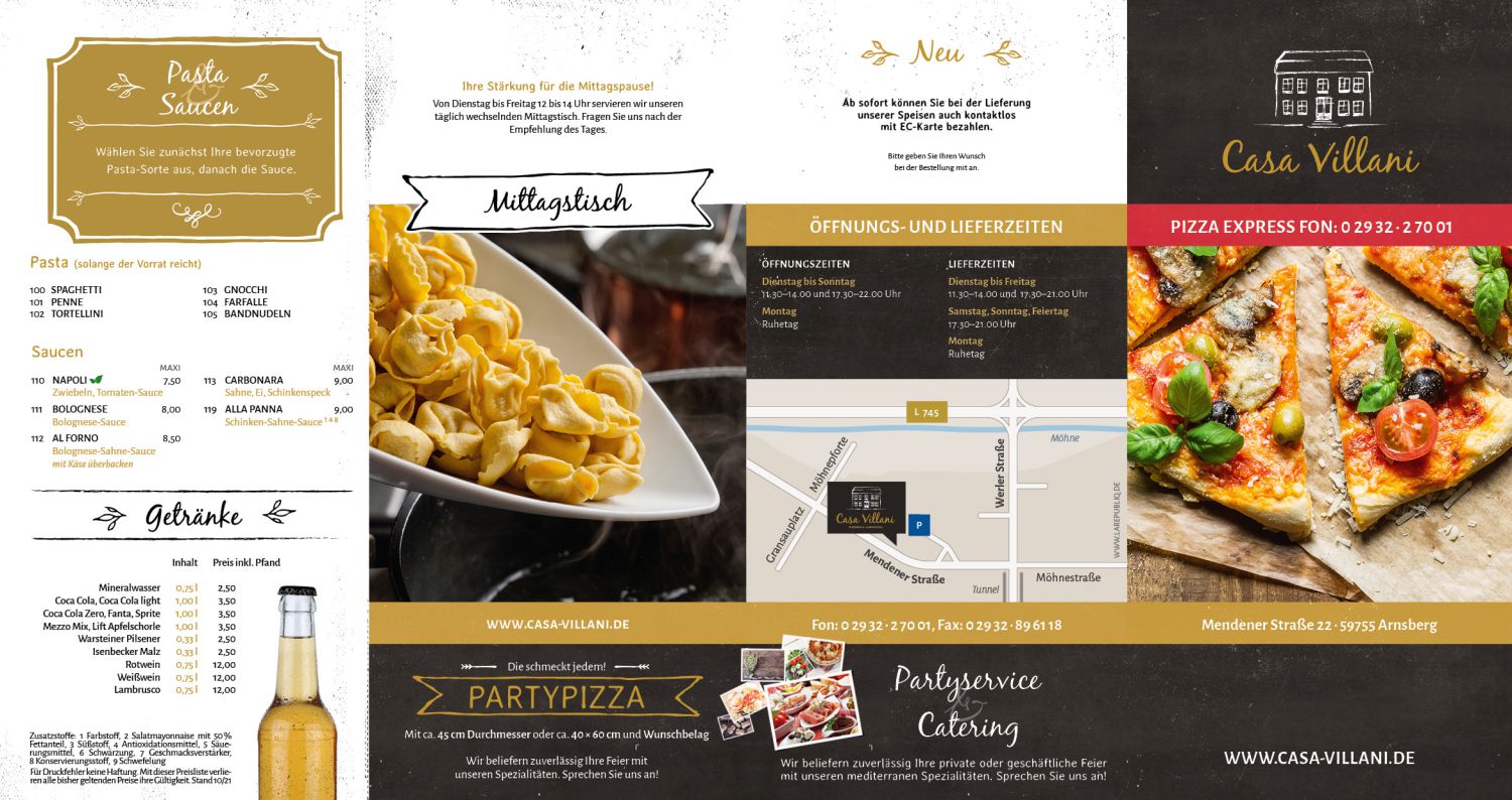 Lieferkarte - Casa Villani